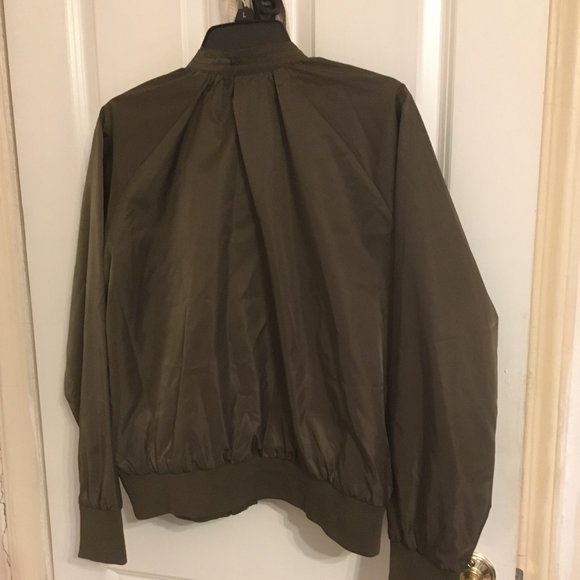 FREE PEOPLE Women’s Olive Green Bomber Jacket Size Large, Orig $79; 50% off! - Picture 5 of 6